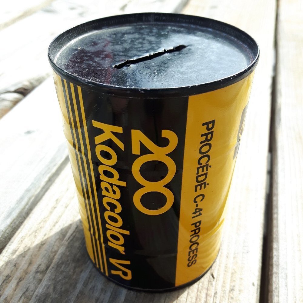 VINTAGE Kodak Kodacolour VR Film Roll Piggy Bank Metal